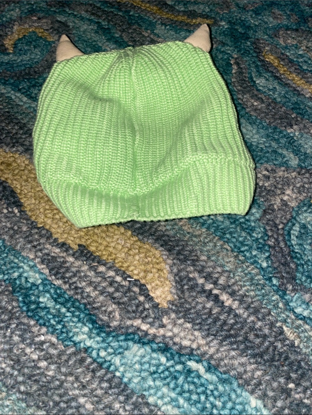 Little Sleepies Green Monsters Inc Mike Knit Beanie - Picture 3 of 4